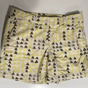 Ann Taylor LOFT Yellow and Brown Patterned Women’s Shorts Size 8